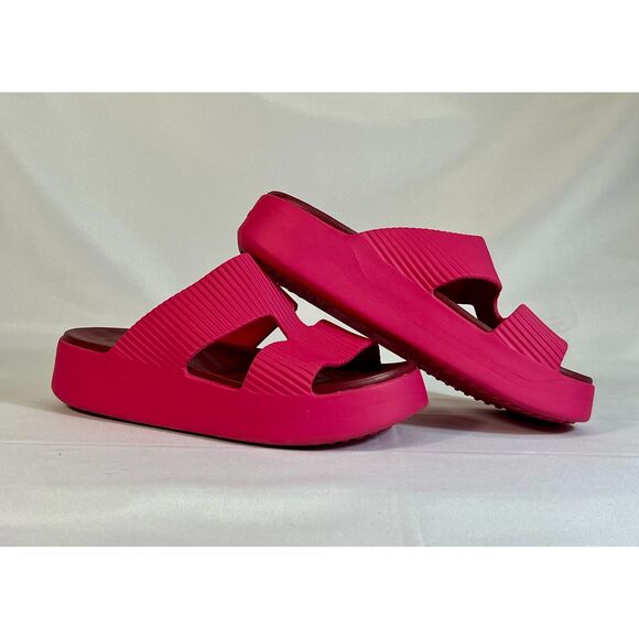 Crocs Women's Getaway Platform H-Strap Sandals Wedge for Women 8  Bright Pink - Picture 1 of 7
